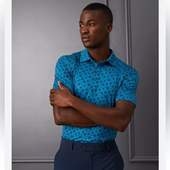 NWT G/FORE Sketch Skull Patterned Golf Polo Collared Shirt Small Activewear